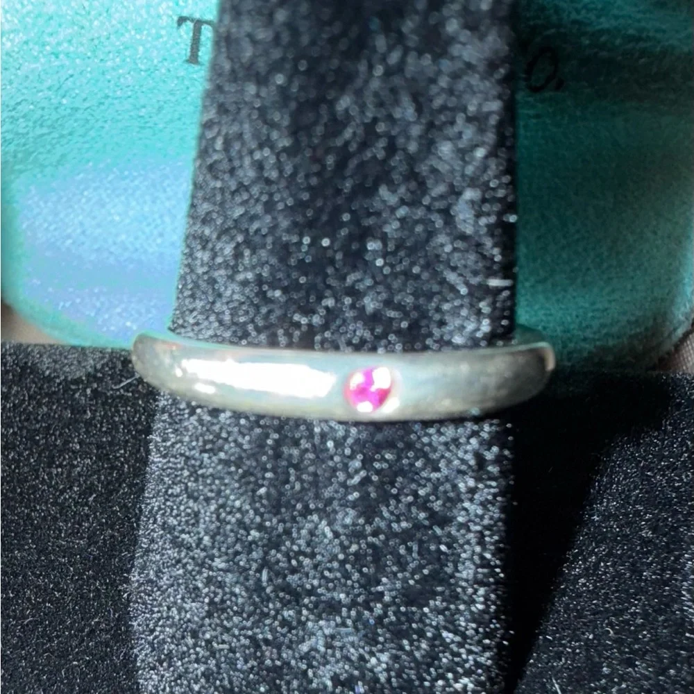 Tiffany & Co. Peretti Sterling Silver Ring with Pink Sapphire size 6 - Picture 2 of 5
